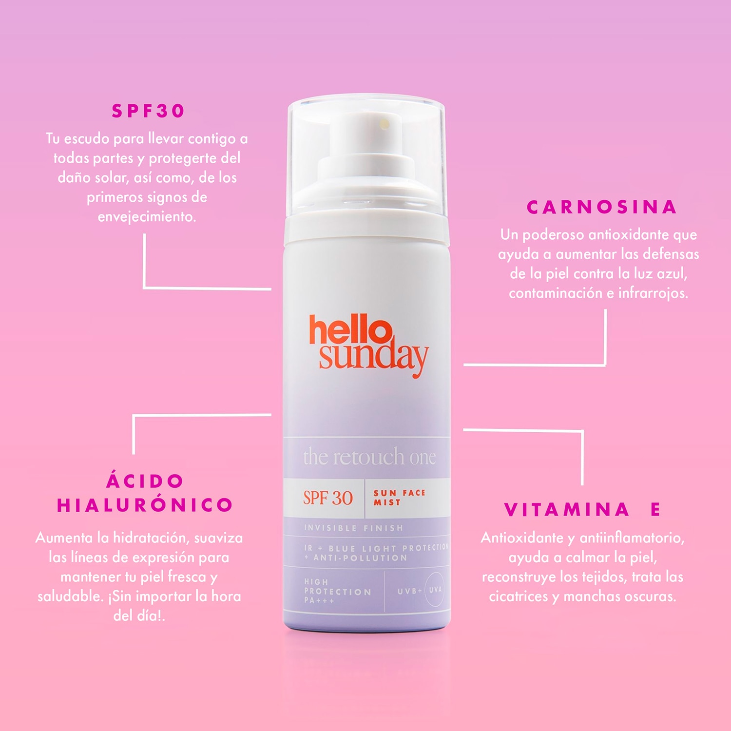 THE RETOUCH ONE - FACE MIST: SPF 30 (BRUMA FACIAL)